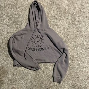 Dark Grey “lift with Laura” cropped goood morning hoodie
